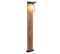 Ardila pole lamp 100 cm E27 wood/matt black dusk sensor — 411660135