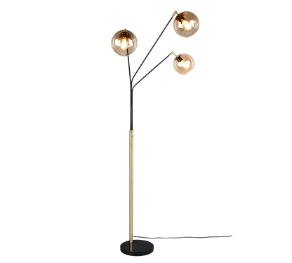 Paxton floor lamp 3xE27 matt black/gold — 416900380