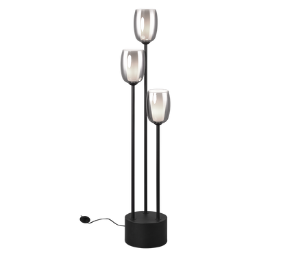 Barret floor lamp 3-pc E14 matt black/smoke — 417500354