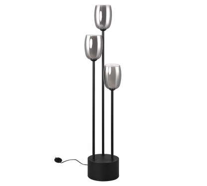 Barret floor lamp 3-pc E14 matt black/smoke — 417500354