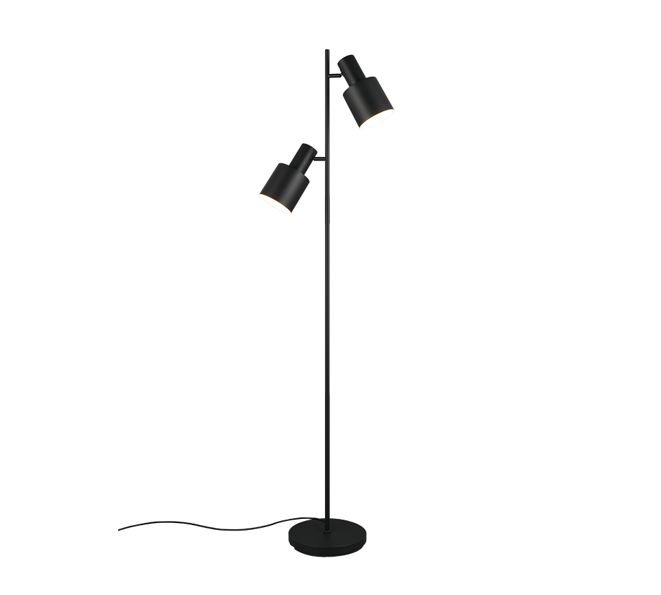 Agudo floor lamp 2xE27 matt black — 419400232