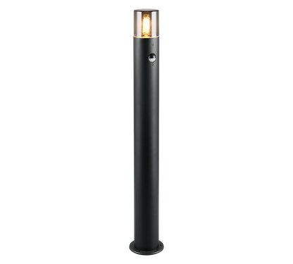 Hoosic pole lamp 80 cm E27 matt black motion sensor — 422260132
