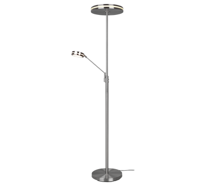 Franklin LED floor lamp uplighter brushed steel — 426510207