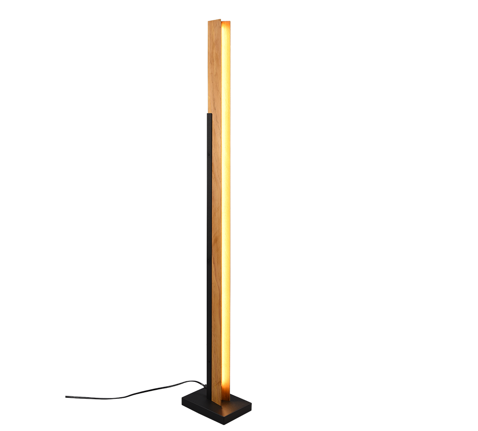 Kerala LED floor lamp matt black/wood — 441610132
