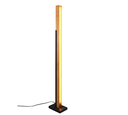 Kerala LED floor lamp matt black/wood — 441610132