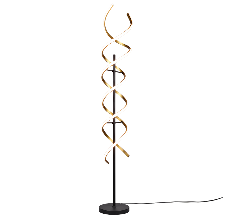 Sequence LED floor lamp matt brass/matt black — 441810208