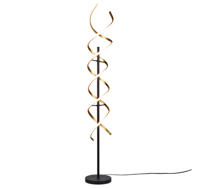 Sequence LED floor lamp matt brass/matt black — 441810208