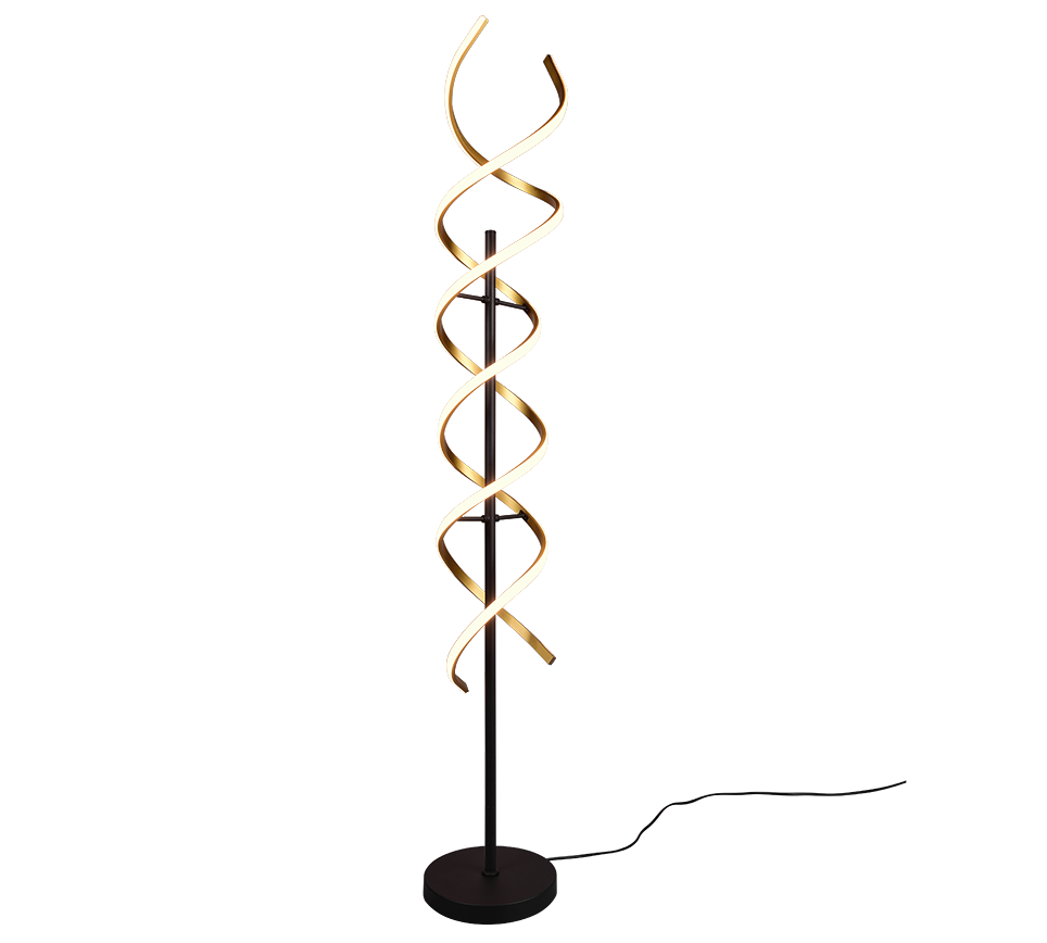 Sequence LED floor lamp matt brass/matt black — 441810208