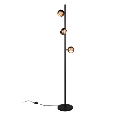 Orbit LED floor lamp 3-pc matt black/coffee brown/white — 444410332