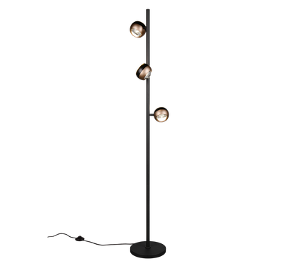 Orbit LED floor lamp 3-pc matt black/coffee brown/white — 444410332