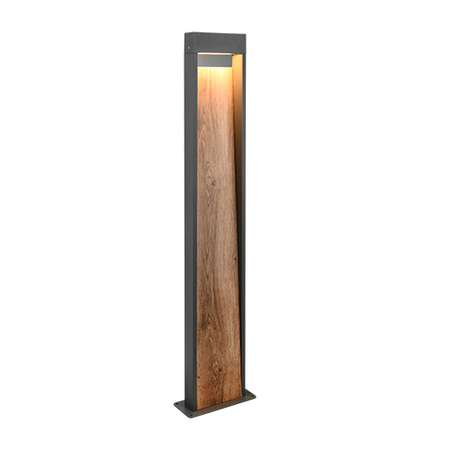 Salmon LED pole lamp 60 cm wood/anthracite — 446960135