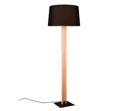 Rahul floor lamp LED + E27 wood/black — 447610232