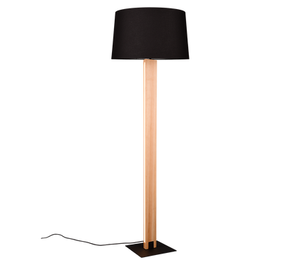 Rahul floor lamp LED + E27 wood/black — 447610232
