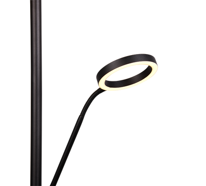 Willis LED floor lamp with reading light matt black — 449510232