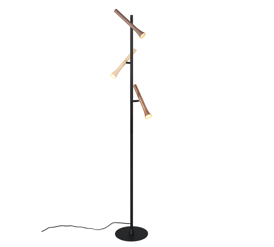 Fiato LED floor lamp 3-pc matt black/multicolor — 452010317