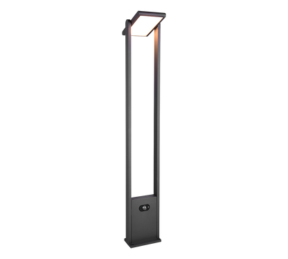 Malawi hybrid solar LED pole 100 cm anthracite rechargeable motion+dusk sensor — 453769142