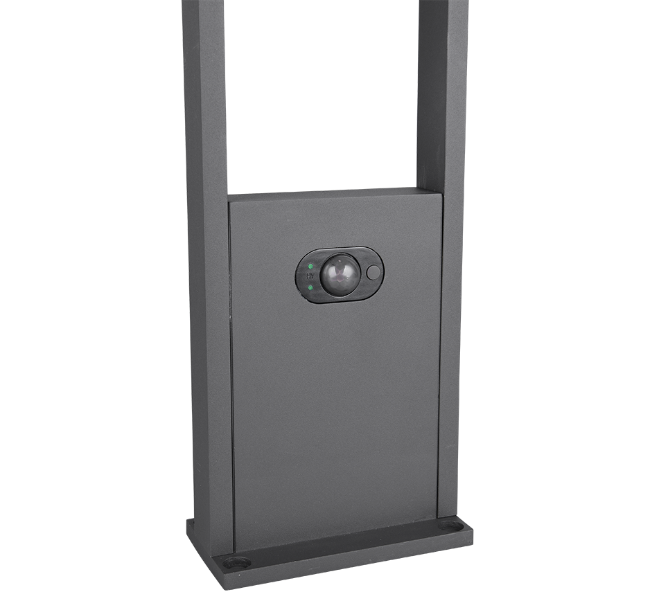 Malawi hybrid solar LED pole 100 cm anthracite rechargeable motion+dusk sensor — 453769142