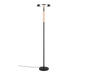 Celeste LED floor lamp matt black/chrome plated/wood — 454910132
