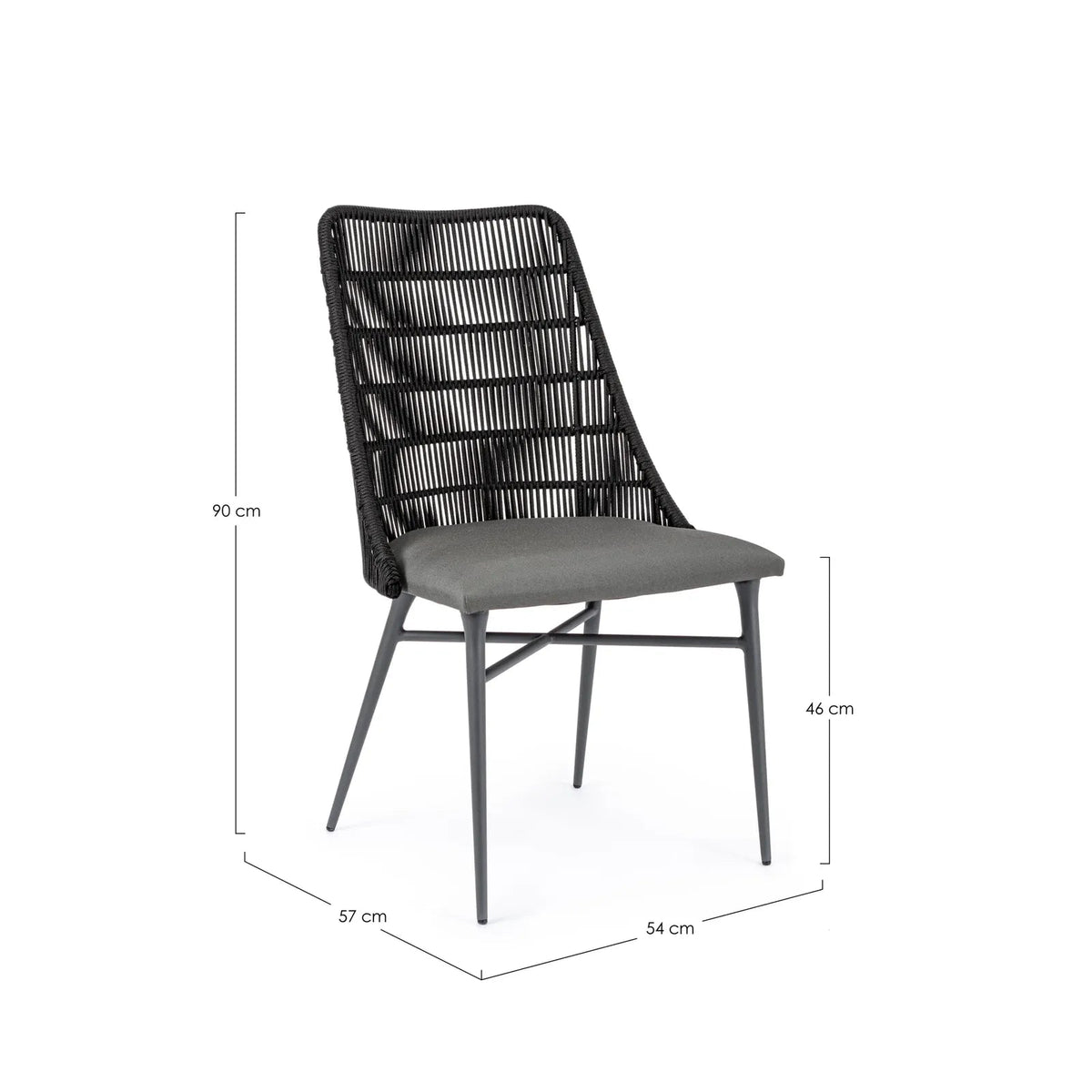 Bizzotto Tablita Charcoal Chair — Bizzotto