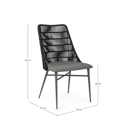Bizzotto Tablita Charcoal Chair — Bizzotto