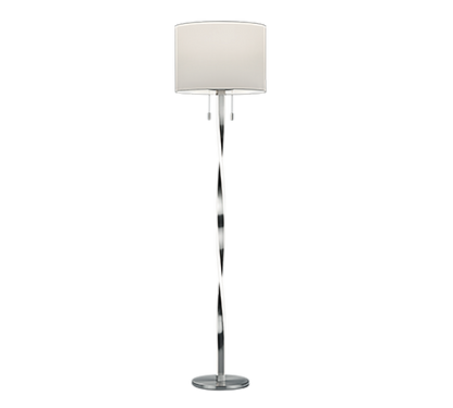 Nandor floor lamp E27 + LED brushed steel — 475310307