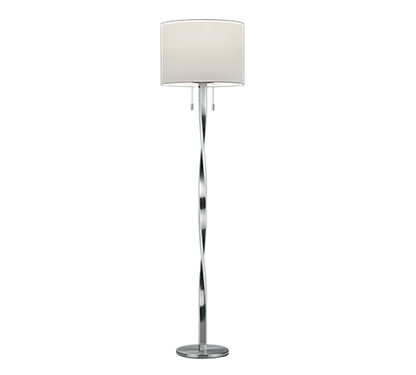 Nandor floor lamp E27 + LED brushed steel — 475310307