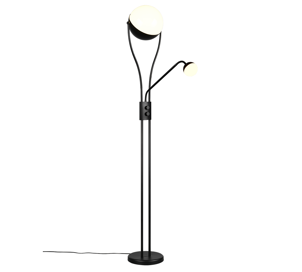 Chris LED floor lamp matt black with reading light — 478310232