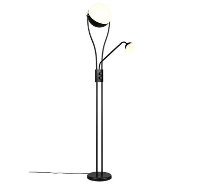 Chris LED floor lamp matt black with reading light — 478310232