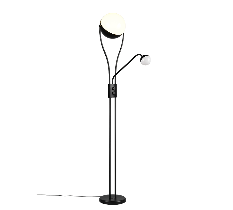 Chris LED floor lamp matt black with reading light — 478310232