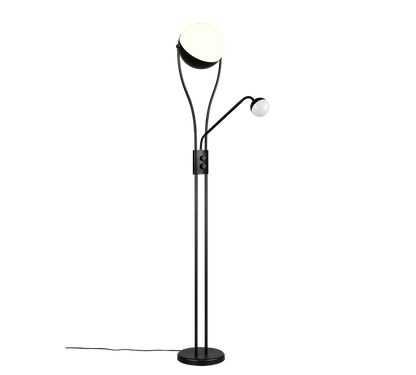 Chris LED floor lamp matt black with reading light — 478310232