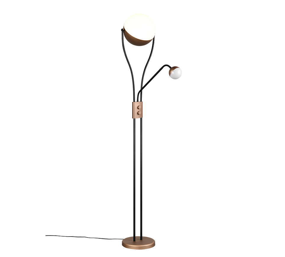 Chris LED floor lamp coffee brown with reading light — 478310265