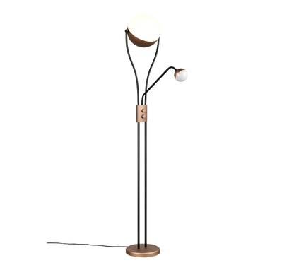 Chris LED floor lamp coffee brown with reading light — 478310265