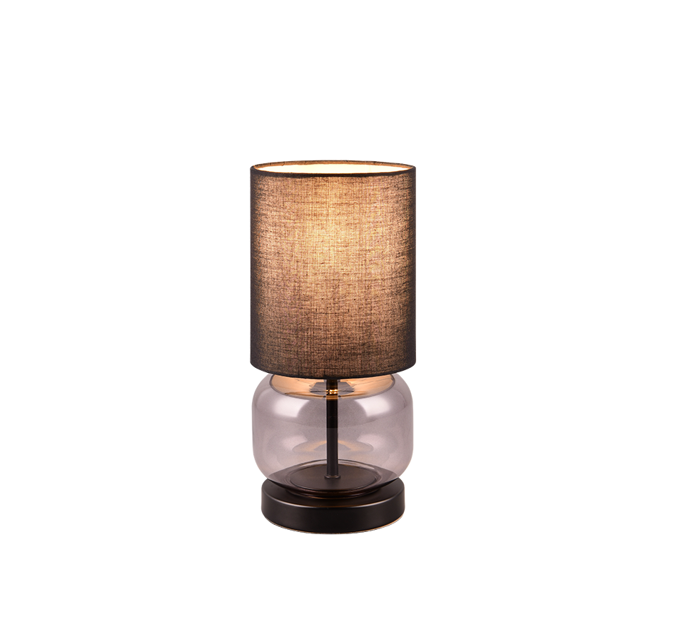 Elio table lamp E27 matt black/smoke — 517800154