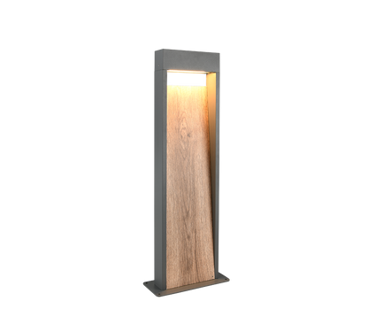 Salmon LED pole lamp 100 cm wood/anthracite — 546960135
