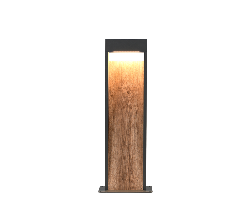 Salmon LED pole lamp 100 cm wood/anthracite — 546960135