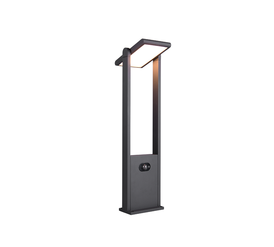 Malawi hybrid solar LED pole 60 cm anthracite rechargeable motion+dusk sensor — 553769142