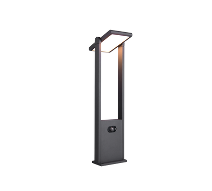 Malawi hybrid solar LED pole 60 cm anthracite rechargeable motion+dusk sensor — 553769142