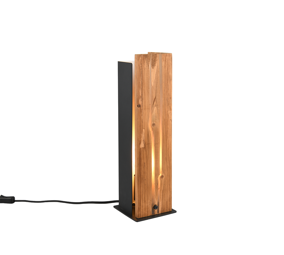 Karuni table lamp E27 matt black/wood — 563300130