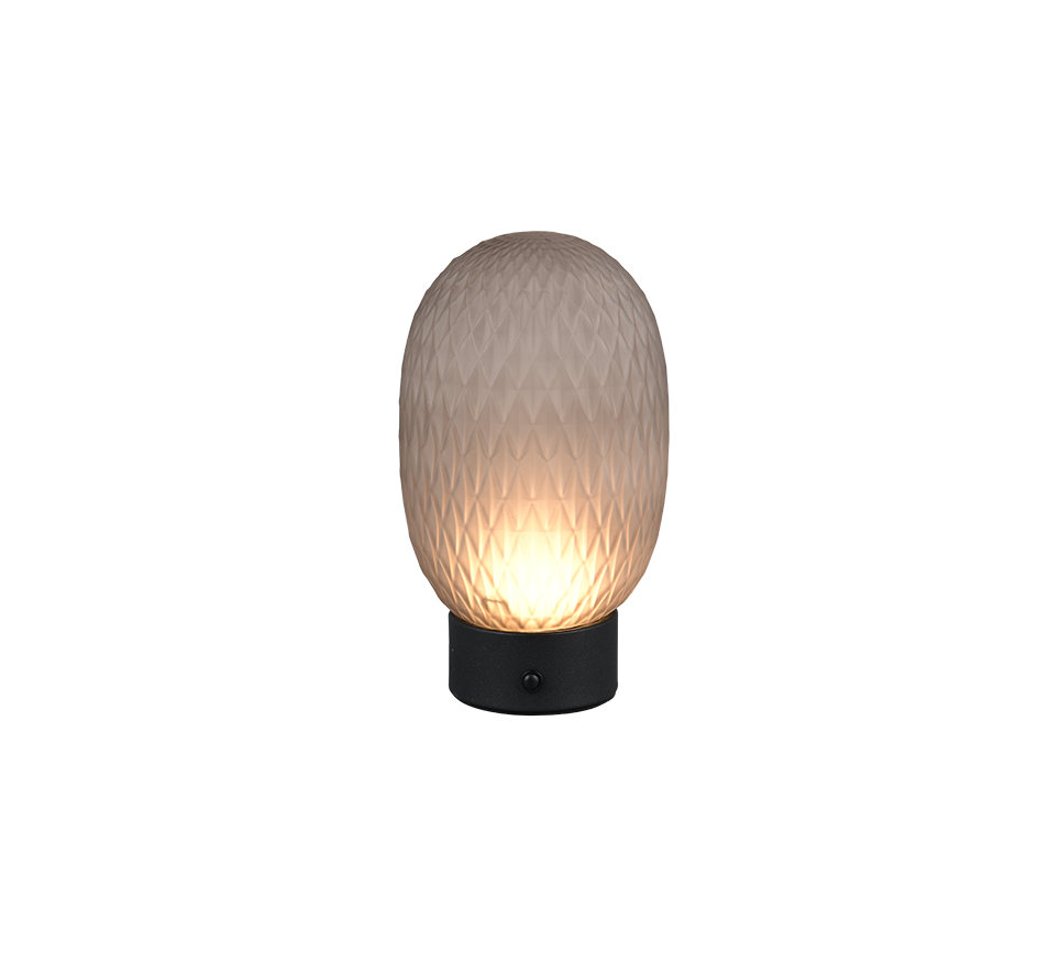 Facette LED table lamp smoke/matt black rechargeable — 564210154