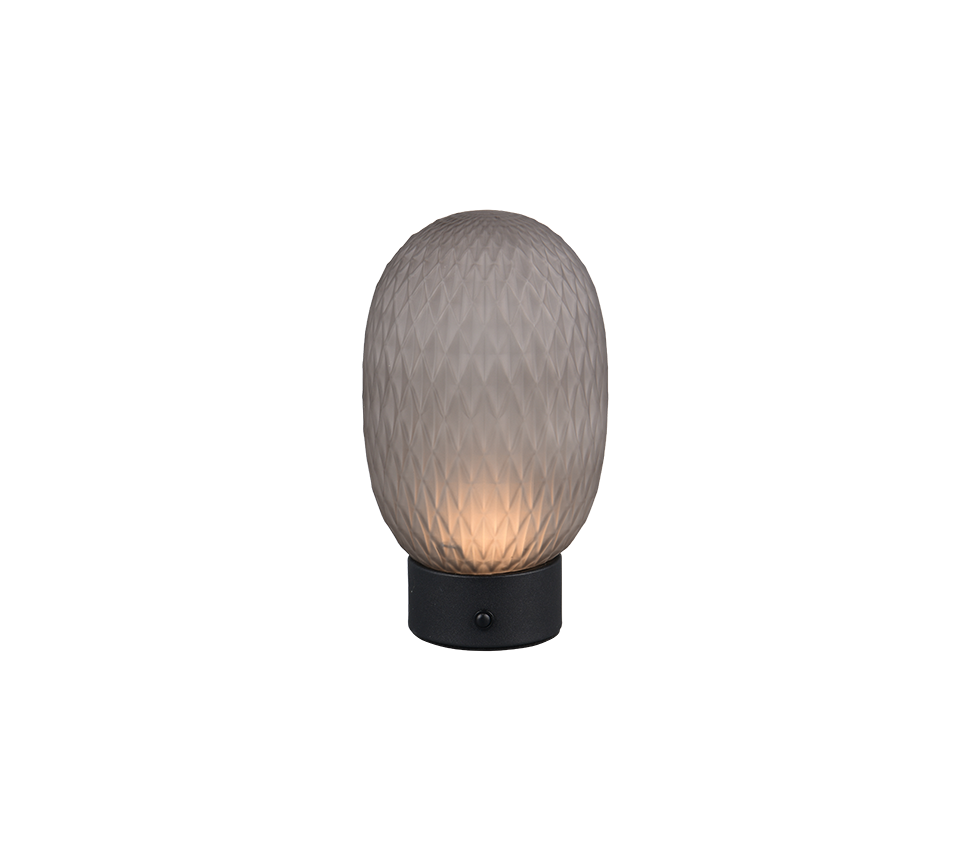 Facette LED table lamp smoke/matt black rechargeable — 564210154