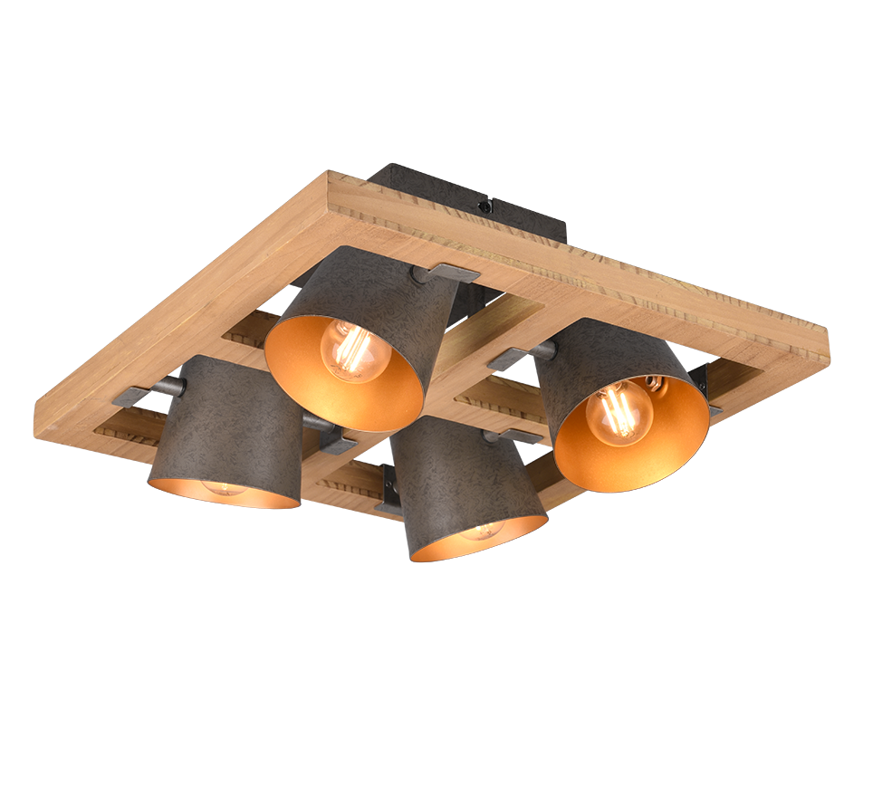 Bell ceiling lamp 4-pc E14 antique steel — 601900467