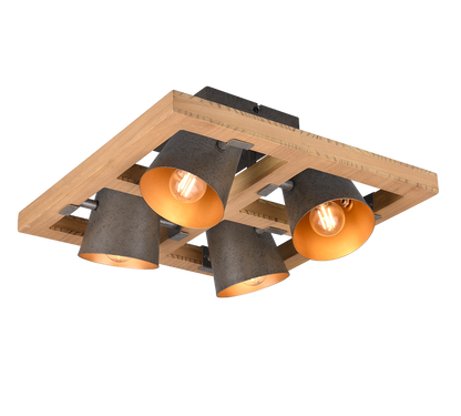 Bell ceiling lamp 4-pc E14 antique steel — 601900467