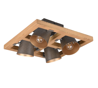Bell ceiling lamp 4-pc E14 antique steel — 601900467