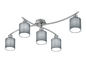 Garda ceiling lamp 5xE14 grey — 605400511