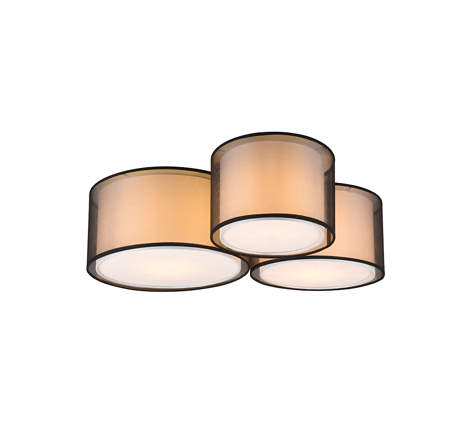 Burton ceiling lamp 3-pc E27 matt black — 611490332