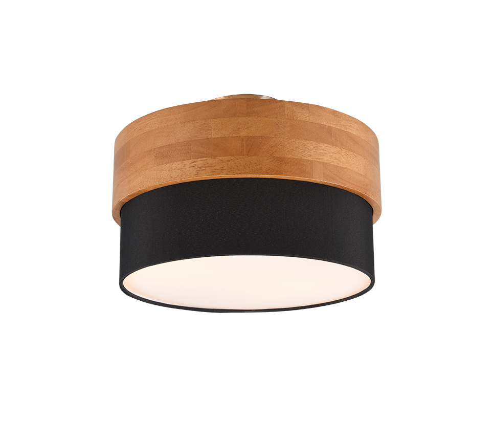 Seasons ceiling lamp 30 cm E14 black/wood — 611500202