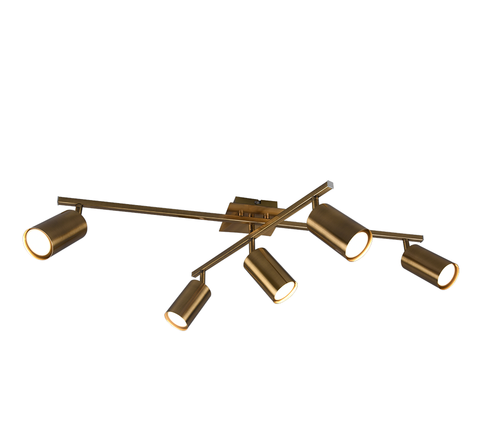 Marley ceiling lamp 5-pc GU10 antique brass — 612400504