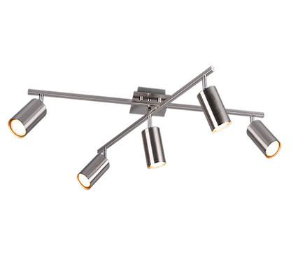 Marley ceiling lamp 5-pc GU10 brushed steel — 612400507