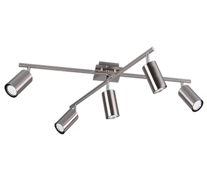 Marley ceiling lamp 5-pc GU10 brushed steel — 612400507