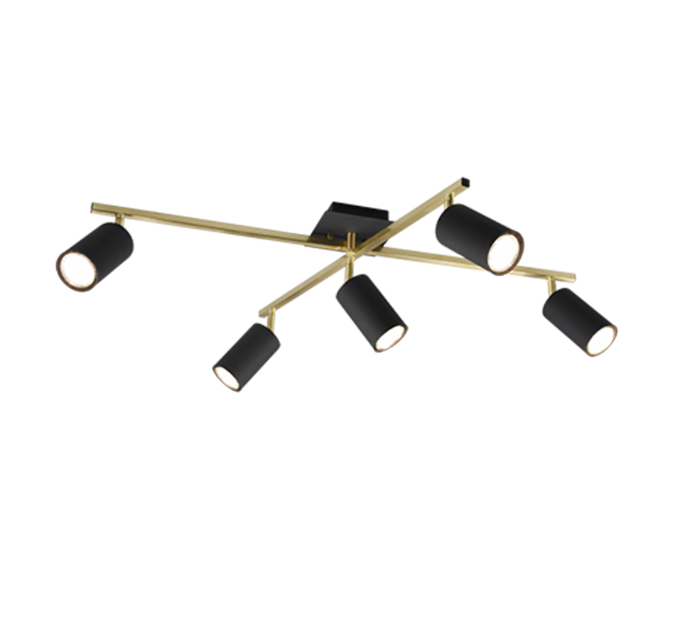 Marley ceiling lamp 5-pc GU10 black/gold — 612400580